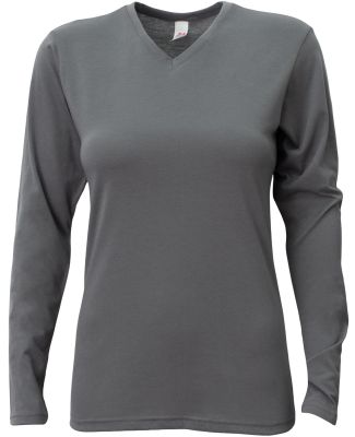 A4 Apparel NW3029 Ladies' Long-Sleeve Softek V-Nec in Graphite