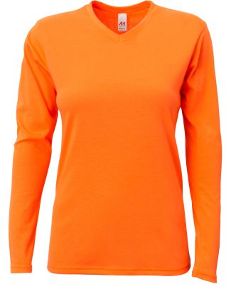 A4 Apparel NW3029 Ladies' Long-Sleeve Softek V-Nec in Safety orange