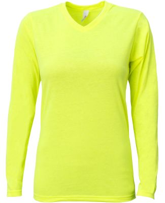 A4 Apparel NW3029 Ladies' Long-Sleeve Softek V-Nec in Safety yellow