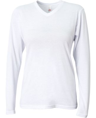 A4 Apparel NW3029 Ladies' Long-Sleeve Softek V-Nec in White