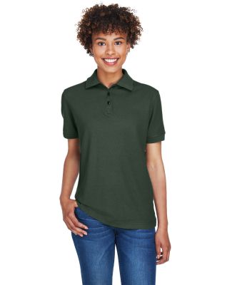 8541 UltraClub® Ladies' Whisper Pique Blend Polo in Forest green