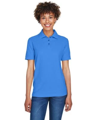 8541 UltraClub® Ladies' Whisper Pique Blend Polo in French blue