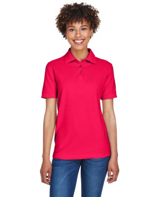 8541 UltraClub® Ladies' Whisper Pique Blend Polo in Red