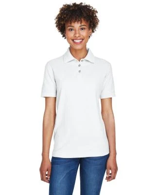 8541 UltraClub® Ladies' Whisper Pique Blend Polo in White