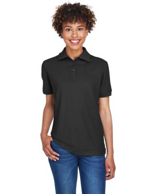 8541 UltraClub® Ladies' Whisper Pique Blend Polo in Black