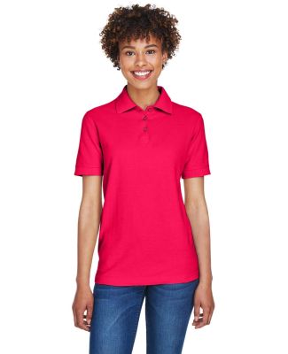 8541 UltraClub® Ladies' Whisper Pique Blend Polo in Red