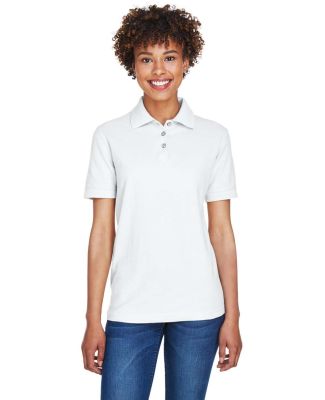 8541 UltraClub® Ladies' Whisper Pique Blend Polo in White