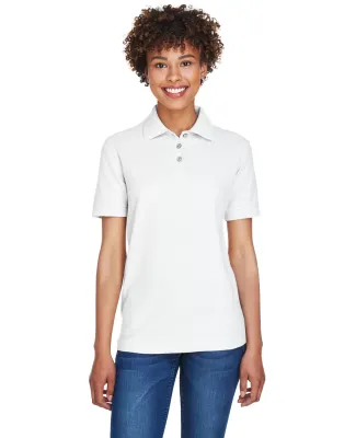 8541 UltraClub® Ladies' Whisper Pique Blend Polo in White