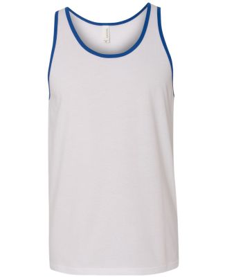 Bella + Canvas 3480 Unisex Jersey Tank in White/ tr royal