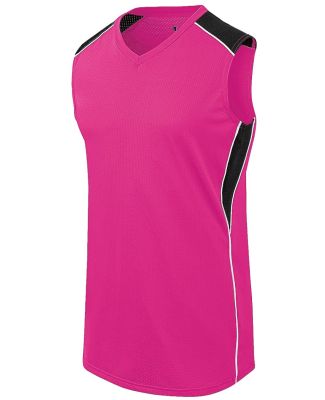 Augusta Sportswear 312163 Girls' Dynamite Jersey in Raspberry/ black/ white