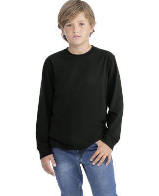 Next Level Apparel 3311 Youth Cotton Long Sleeve T in Black