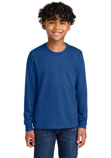 Next Level Apparel 3311 Youth Cotton Long Sleeve T in Royal