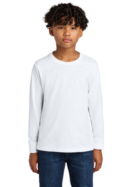 Next Level Apparel 3311 Youth Cotton Long Sleeve T in White