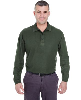 8542 UltraClub® Adult Long-Sleeve Whisper Pique B in Forest green