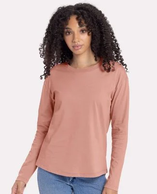 Next Level Apparel 3911 Ladies' Relaxed Long Sleev in Desert pink
