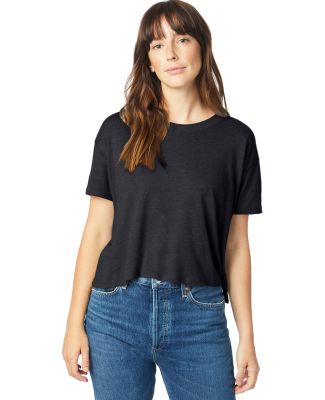 Alternative Apparel 5114 Ladies' Headliner Cropped in Black