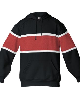 Badger Sportswear 1282 Untied Athletic Fleece Hood in Black/ red/ white