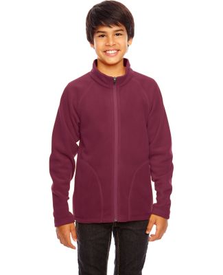 Team 365 TT90Y Youth Campus Microfleece Jacket in Sport maroon