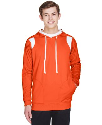 Team 365 TT30 Men's Elite Performance Hoodie in Sp orange/ white