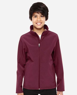 Team 365 TT80Y Youth Leader Soft Shell Jacket in Sport maroon