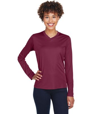 Team 365 TT11WL Ladies' Zone Performance Long-Slee in Sport maroon