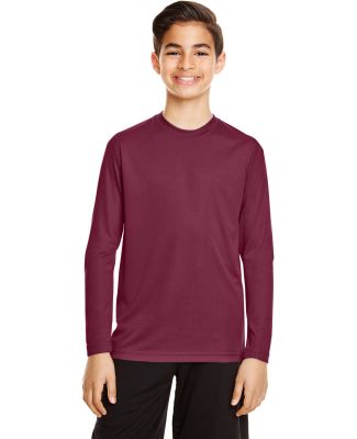 Team 365 TT11YL Youth Zone Performance Long-Sleeve in Sport maroon