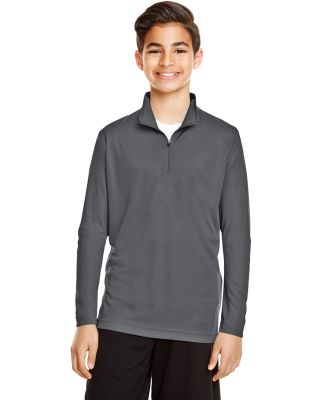 Team 365 TT31Y Youth Zone Performance Quarter-Zip in Sport graphite