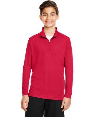 Team 365 TT31Y Youth Zone Performance Quarter-Zip in Sport red