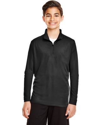 Team 365 TT31Y Youth Zone Performance Quarter-Zip in Black