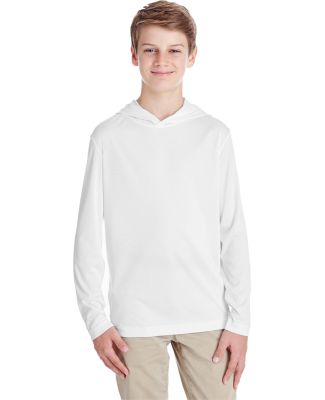 Team 365 TT41Y Youth Zone Performance Hooded T-Shi in White