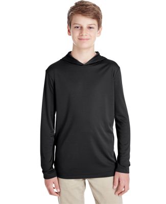 Team 365 TT41Y Youth Zone Performance Hooded T-Shi in Black