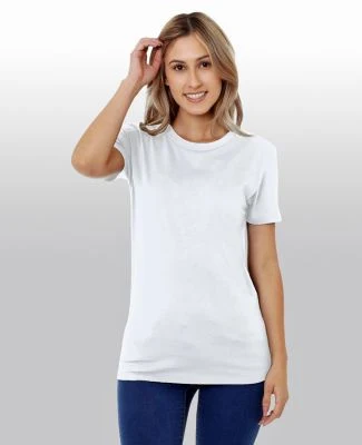 Bayside Apparel 9625 Women's Triblend Short Sleeve in Tri white solid