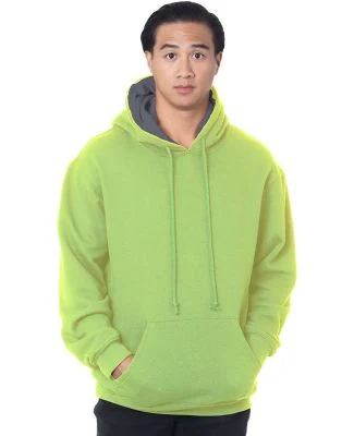 Bayside Apparel 930 USA-Made Super Heavy Thermal L in Lime green/ dark grey