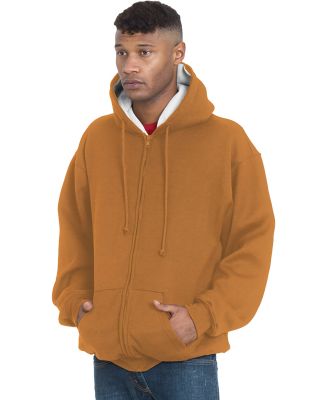 Bayside Apparel 940 USA-Made Super Heavy Thermal L in Caramel brown/ cream