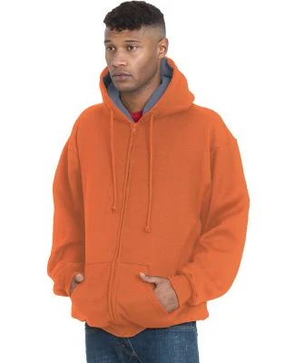 Bayside Apparel 940 USA-Made Super Heavy Thermal L in Bright orange/ dark grey