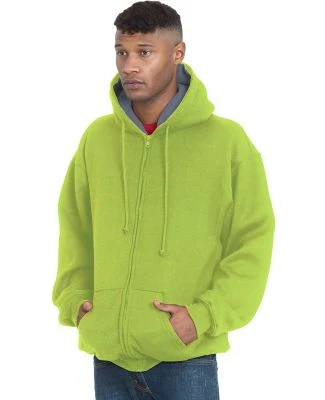 Bayside Apparel 940 USA-Made Super Heavy Thermal L in Lime green/ dark grey