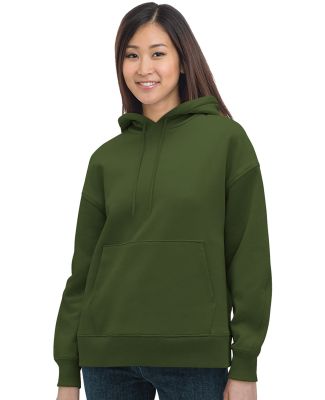 Bayside Apparel 7760 Women's USA-Made Hooded Sweat in Olive green
