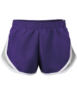 Soffe 081G Girl's Short in Purple/silver j58