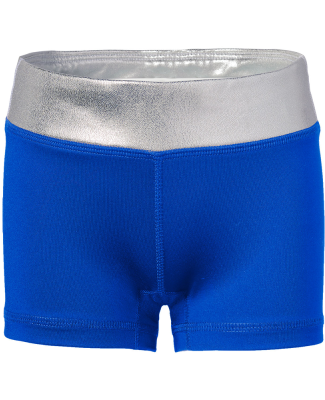 Soffe 1100G GRLS METALLIC SHORT in Royal/silver 481