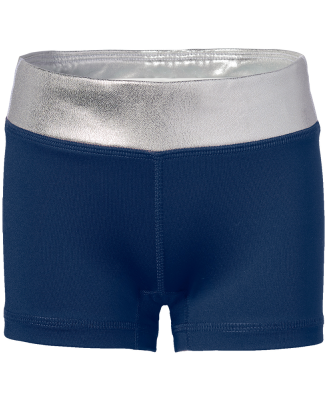 Soffe 1100G GRLS METALLIC SHORT in Navy/silver 94d