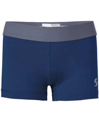 Soffe 1110G Girls Short Dri in Navy/gun metal j68