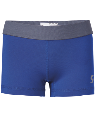Soffe 1110G Girls Short Dri in Royal/gun metal j71
