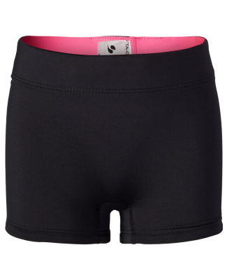 Soffe 1088G GIRLS REVERSIBLE SHORT in Black/neon pink 90d