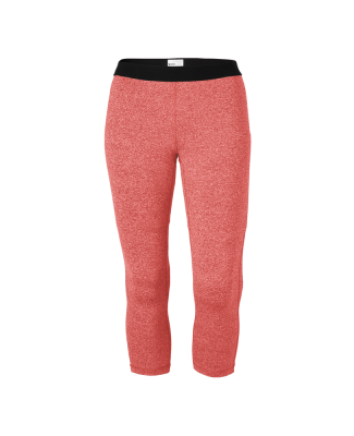 Soffe 1165C CURVES SOFFE DRI HEATHER CAPRI in Red heather 91h