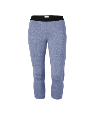 Soffe 1165C CURVES SOFFE DRI HEATHER CAPRI in Navy heather 94c