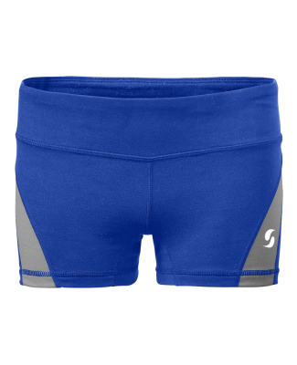 Soffe 1180G GIRLS SOFFE DRI CLRBLCK SHORT in Royal/gm 4cm