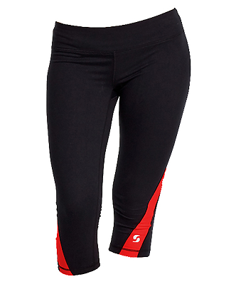 Soffe 1186G GIRLS SOFFE DRI CLRBLCK CAPRI in Black/red 943