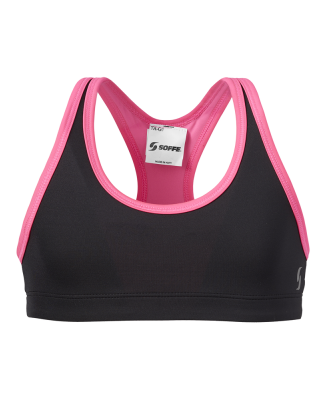 Soffe 1220G GRLS REVERSIBLE BRA in Black/neon pink 90d