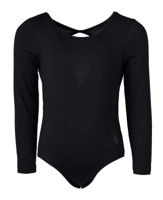 Soffe 1237G GIRLS OPEN BACK LEOTARD in Black 001