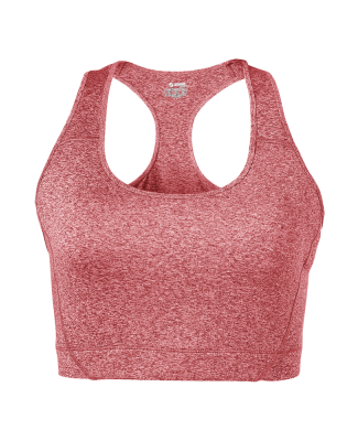 Soffe 1227C CURVES SPORTS BRA in Red heather 91h